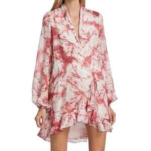 Rococo Sand Ava Rosewood Tie Dye Print Faux Wrap